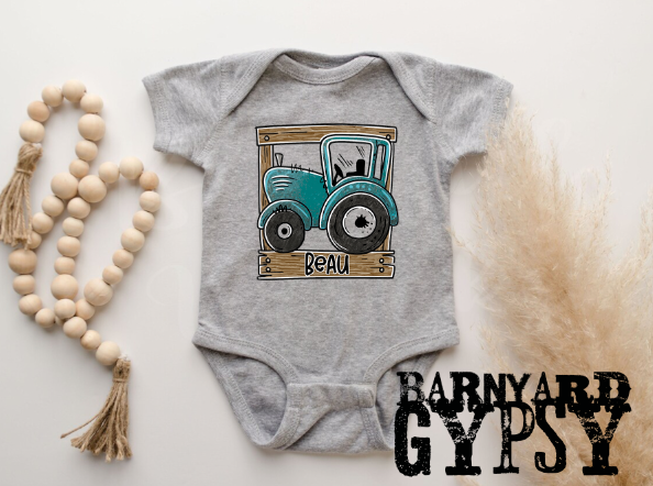 Personalized! Tractor Onesie or Toddler Tee