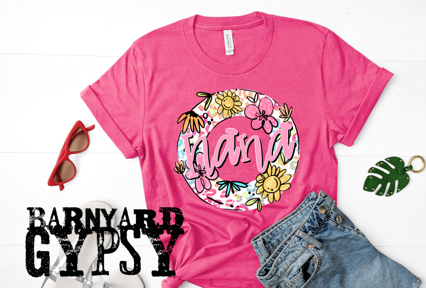 Leopard and Flower Grandma/Mom/Custom * Finished T-Shirt