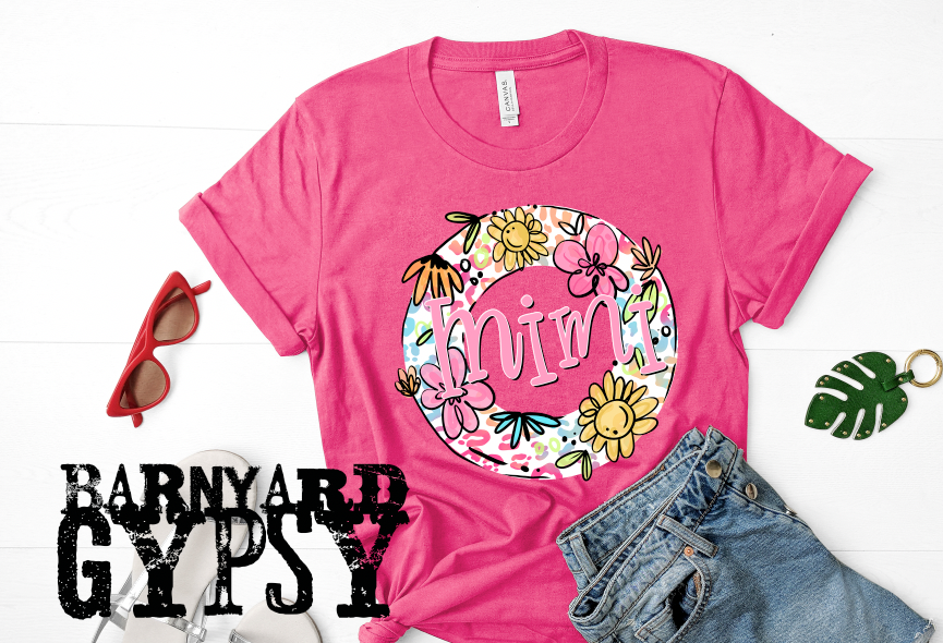 Leopard and Flower Grandma/Mom/Custom * Finished T-Shirt